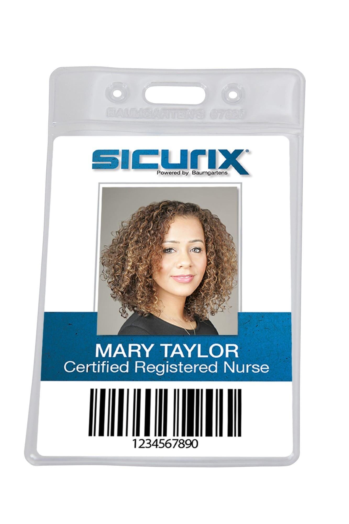 SICURIX Vertical Badge Holders, 2-1/2 x 3-1/2 Inches, Vinyl, Clear, Pack of 50 1469426